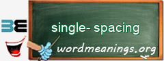 WordMeaning blackboard for single-spacing